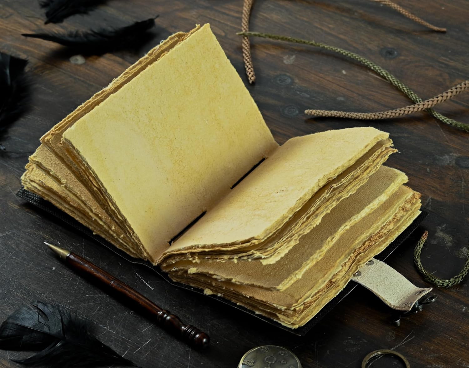 Fox Leather Journal Blank Spell Book of Shadows Witchcraft Supplies Wiccan Notebook Handmade Daily Notepads Grimoire Journal Vintage Journal Sketchbook Witchy Gifts Women Best Gift for Artist ,Writers, Author ,Poet Vintage Gifts For Men & Women - Image 5