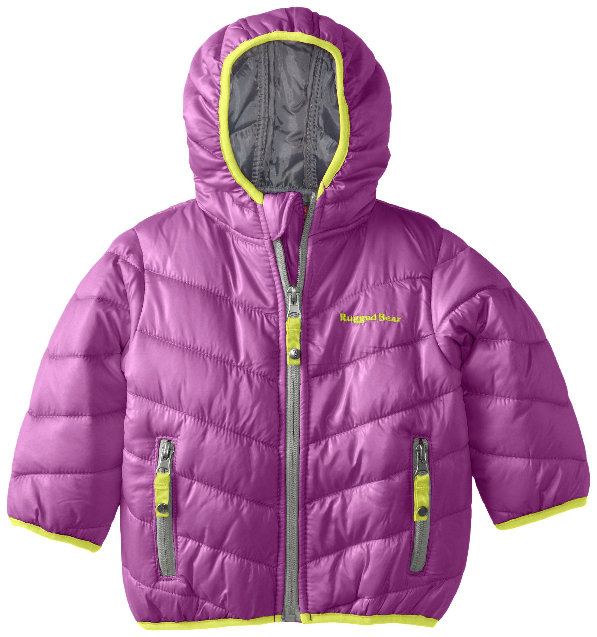Rugged Bear Baby Girls' Quilted Puffer, Plum, 24 Months