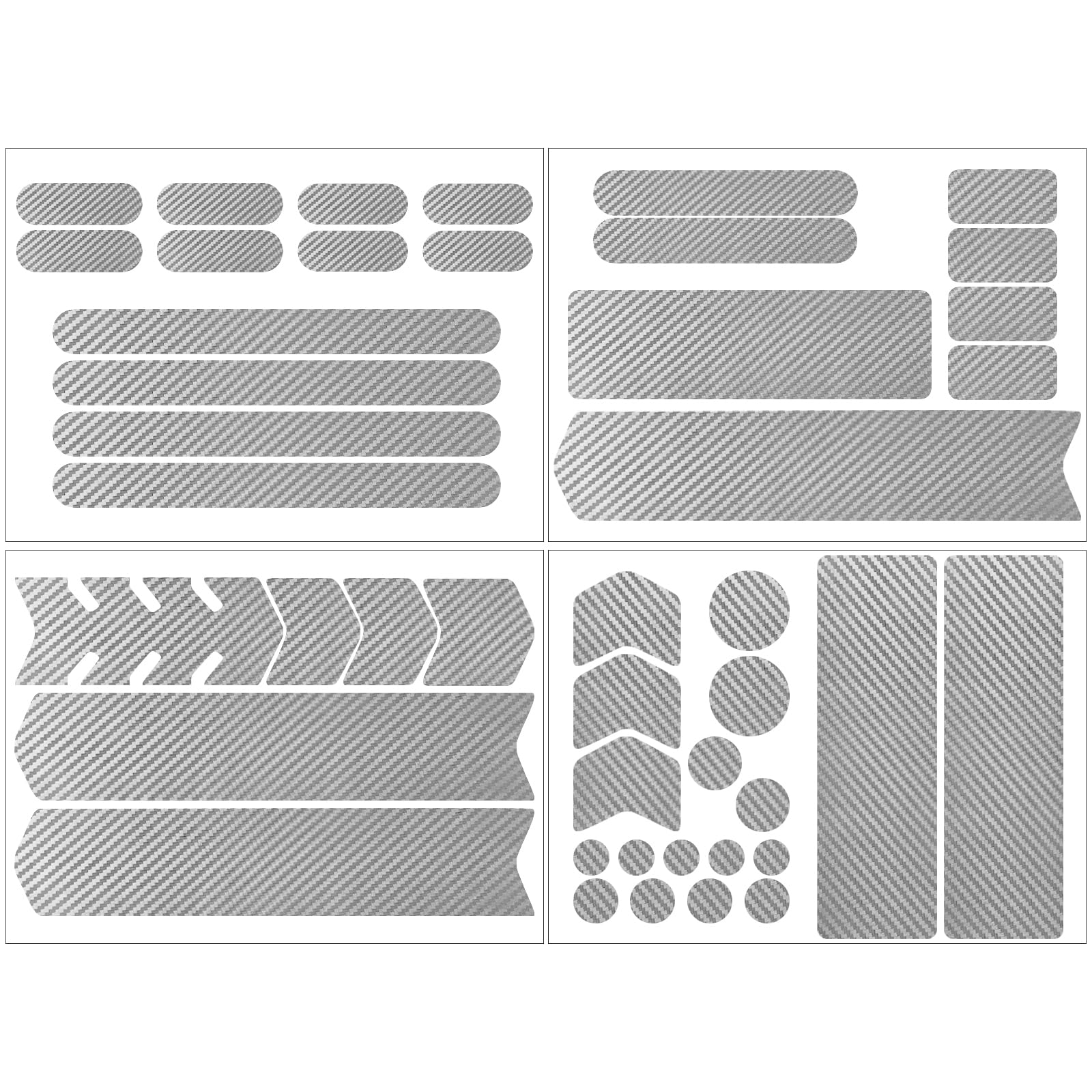 Lechengjia 44 Stickers Bicycle Chainstay Protector, Bike Frame Protection Tape Sticker, Sticking Anti-rub And Scratch Paint Protection Film, Front Fork Bikes Decal Sticker for Mountain (Silver)