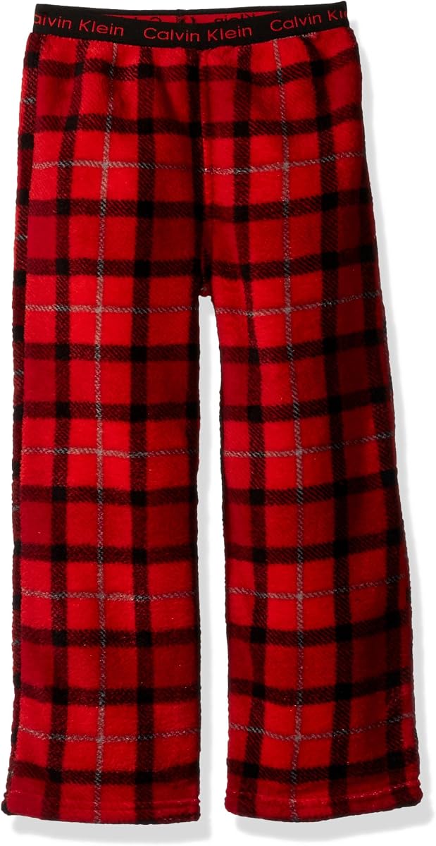 Little Boys Ck Logo Waistband Plush Sleep Pant, Fireside, 5/6