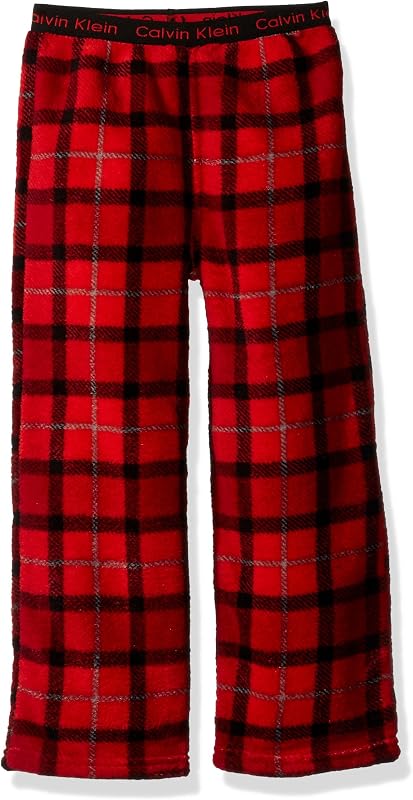 Little Boys Ck Logo Waistband Plush Sleep Pant, Fireside, 5/6