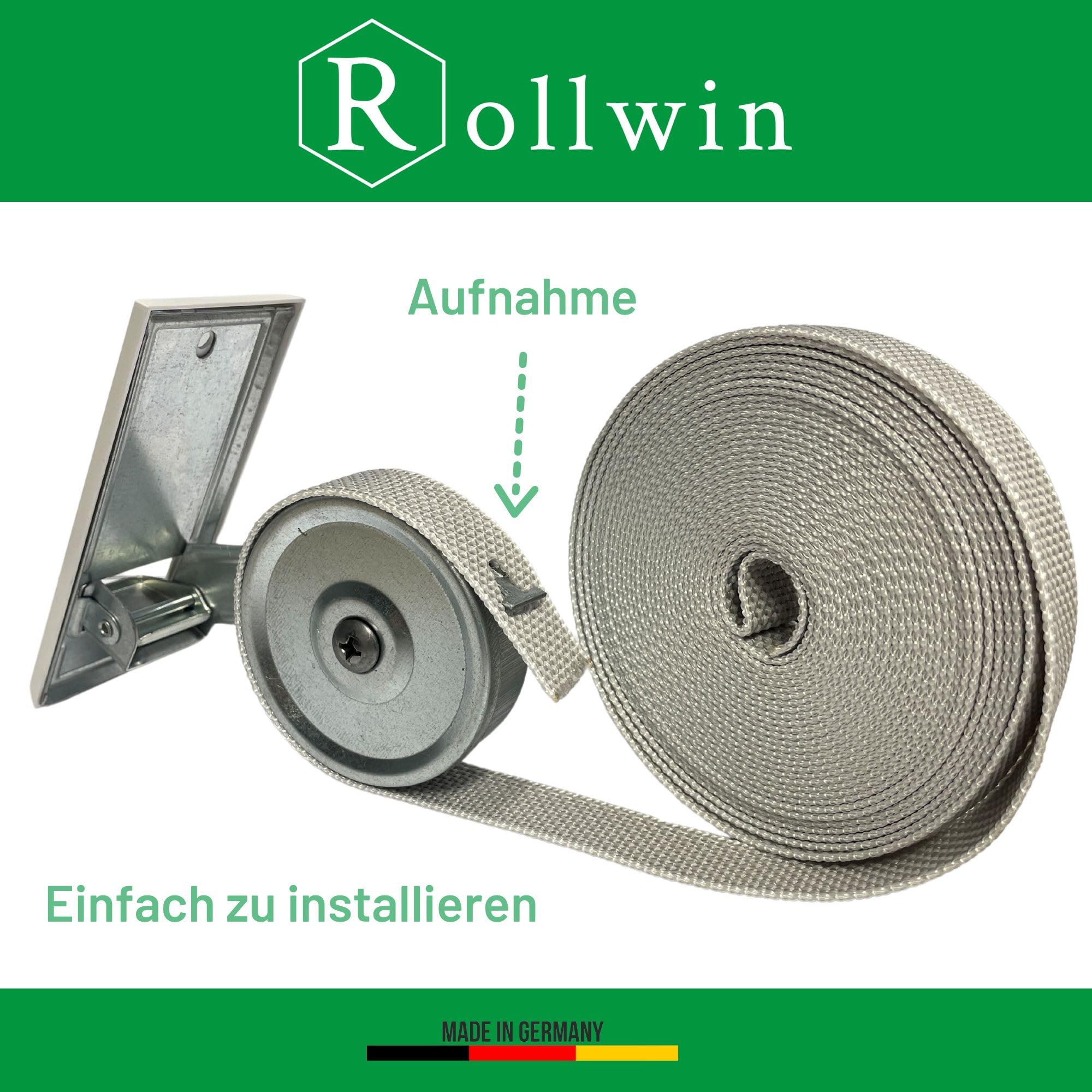 5er Set Rolladengurt 23mm Grau 7 Meter - zuverlässiger Halt und scheuerfest - Maxi Rollladengurt 23 mm Material robust & reißfest und vergilbungsbeständig - für schwerere Rollläden