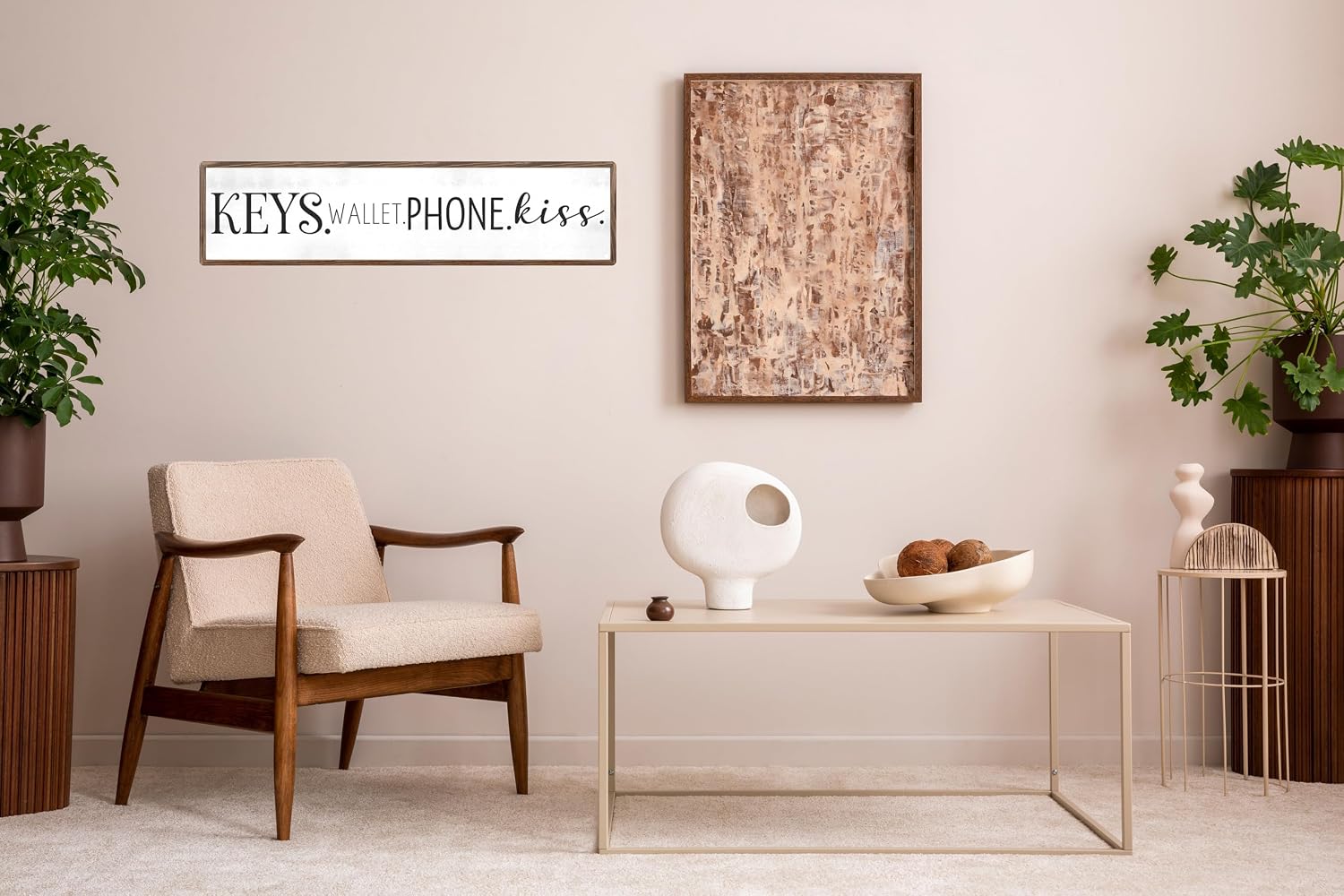 CSWLJS Rustic Metal Signs Key Wallet Phone Kiss Sign Home Wall Art Decor Farmhouse Style Modern Wall Hanging Multi-Purpose Entryway Plaque for Living Room Bedroom Desktop Decor 4x16 in image 5