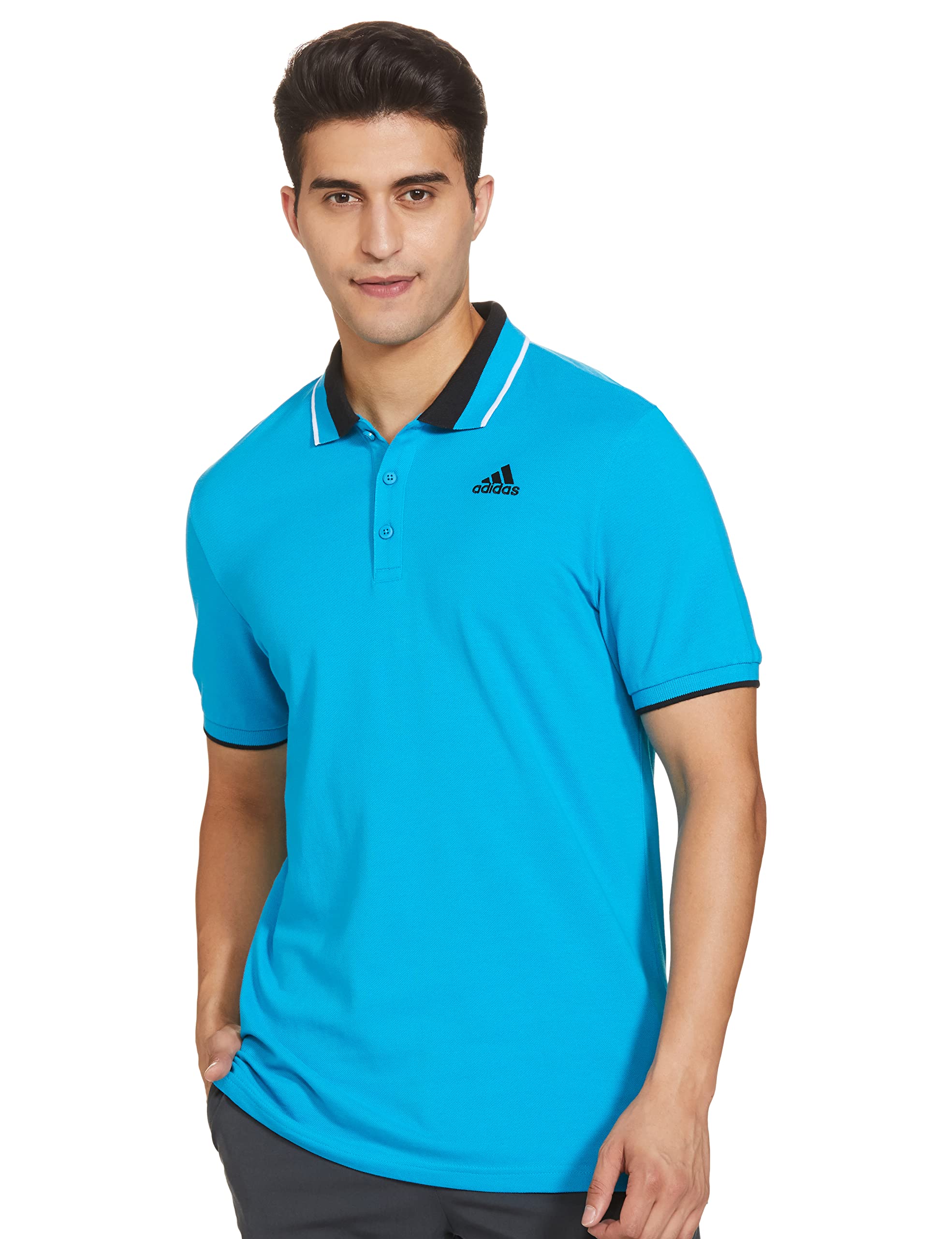 adidasMen's 100% Cotton Fitted Polo T-Shirt
