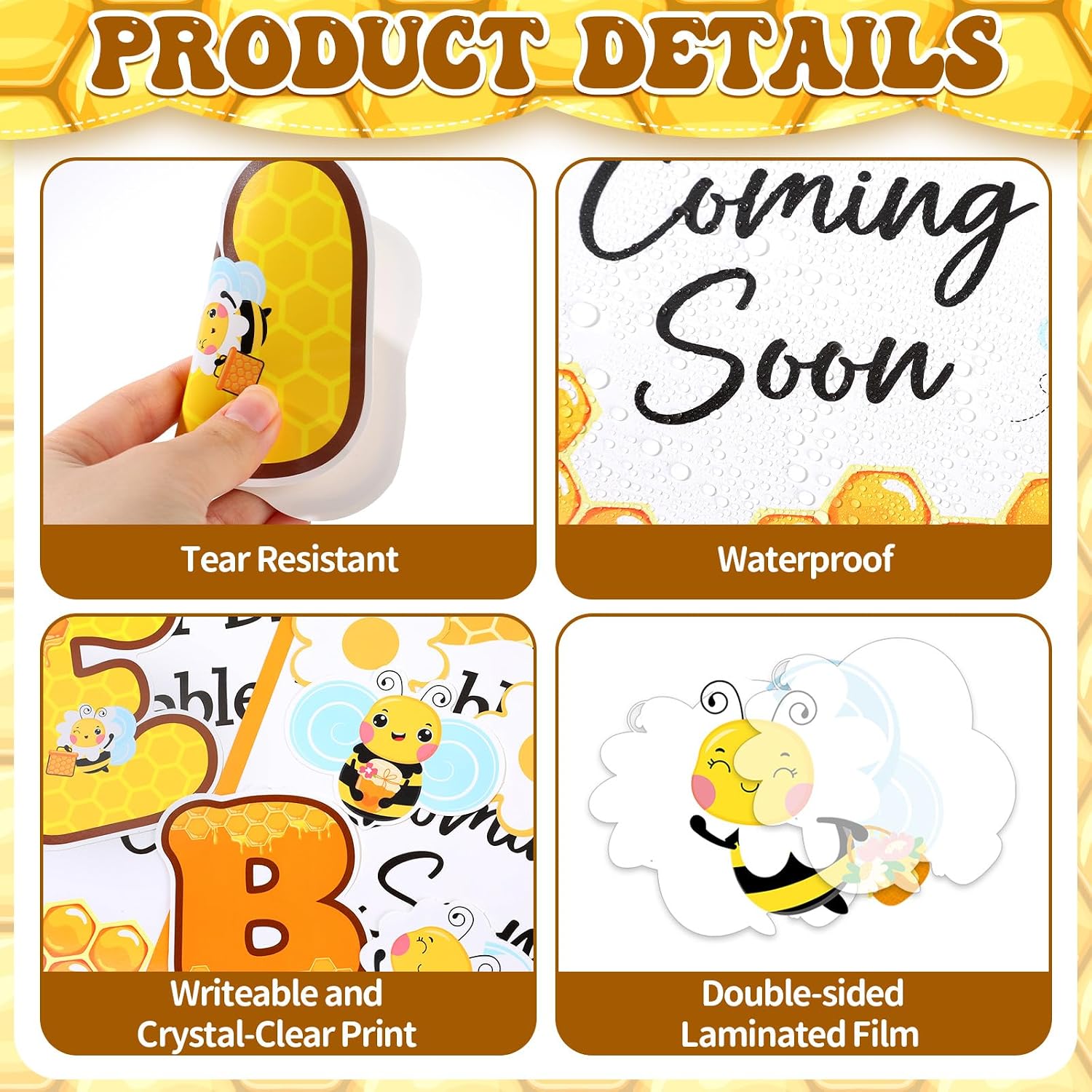 Bee Themed Student Work Display Bulletin Board Decoration Set Unbeelievable Work Classroom Decor Yellow Wow Works Display Cutouts for Teacher Student Back to School Motivational Chalkboard Supplies image 3