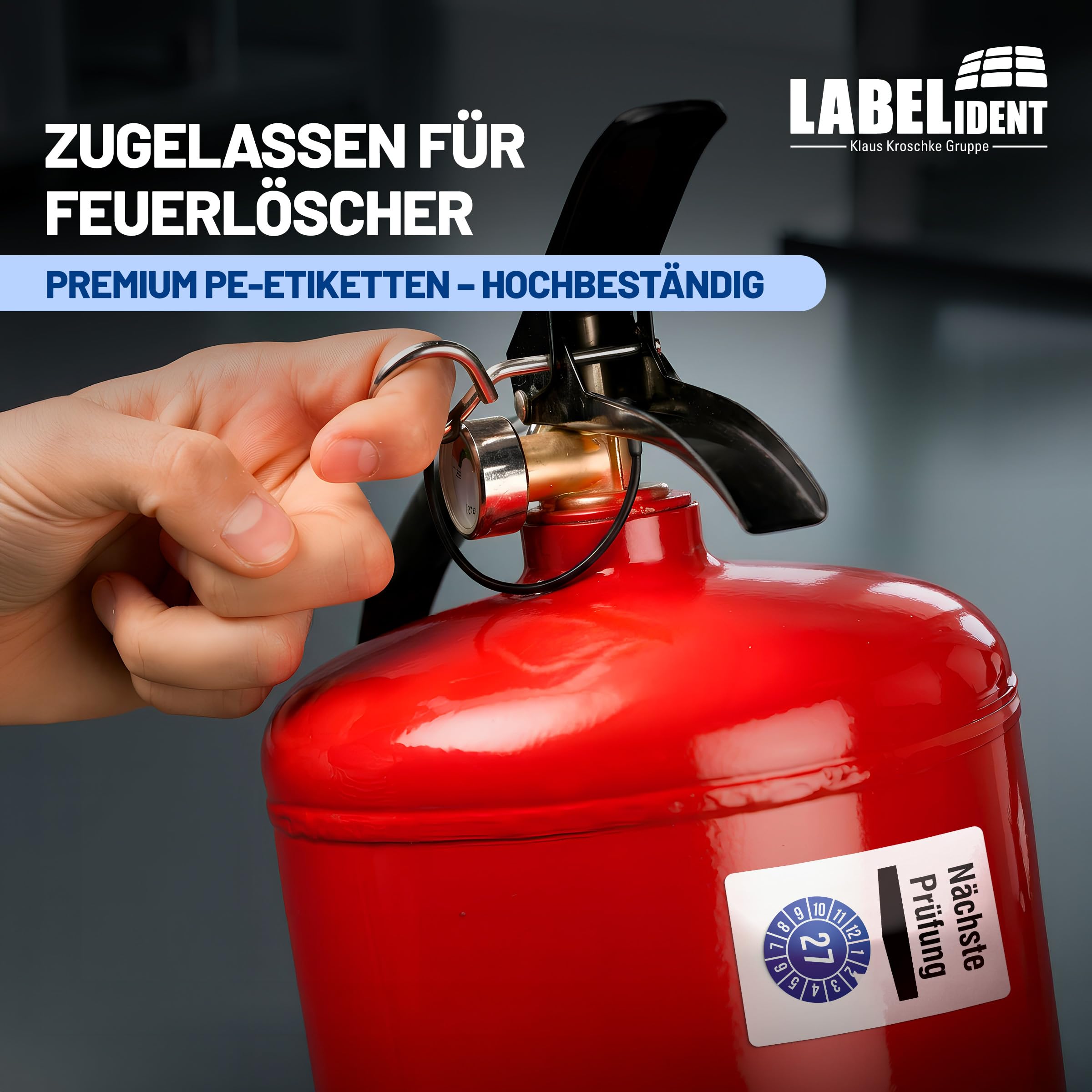 Labelident Prüfplaketten - Ø 30 mm - 1.000 auf Rolle, Jahresplakette 2027, selbstklebend