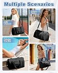 Lendolk Gym Bag for Women and Men with Shoe Compartment, Travel Duffel Bag with Wet Pocket, Weekend Overnight Sports Workout Bag, Carry On Bag(Black)