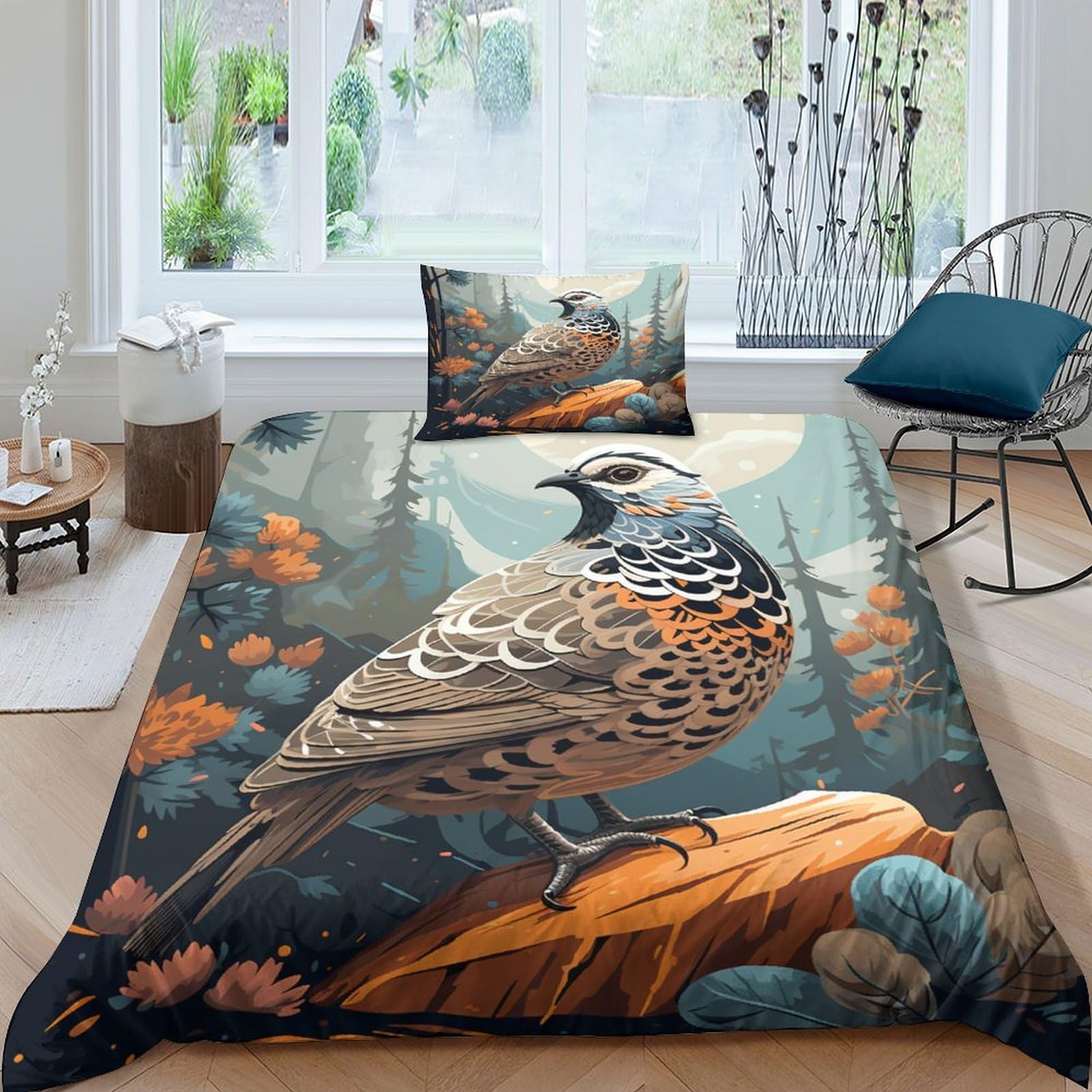 Housse de couette Alouette microfibre respirante et super douce pour un lit douillet single