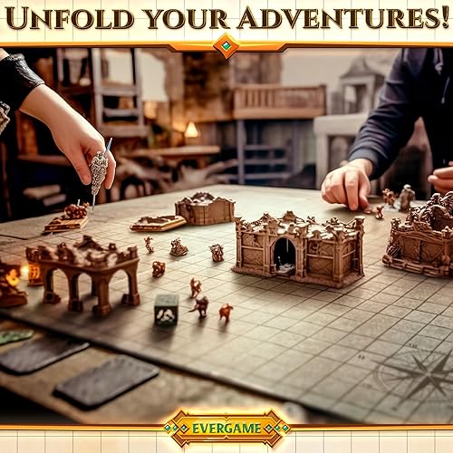 Miniatura 4 de 10 alfombrillas de juego DND y mucho más: incluye 6 mapas de batalla de juegos de mesa de Dungeons & Dragons (cuadrícula cuadrada de 1 pulgada)