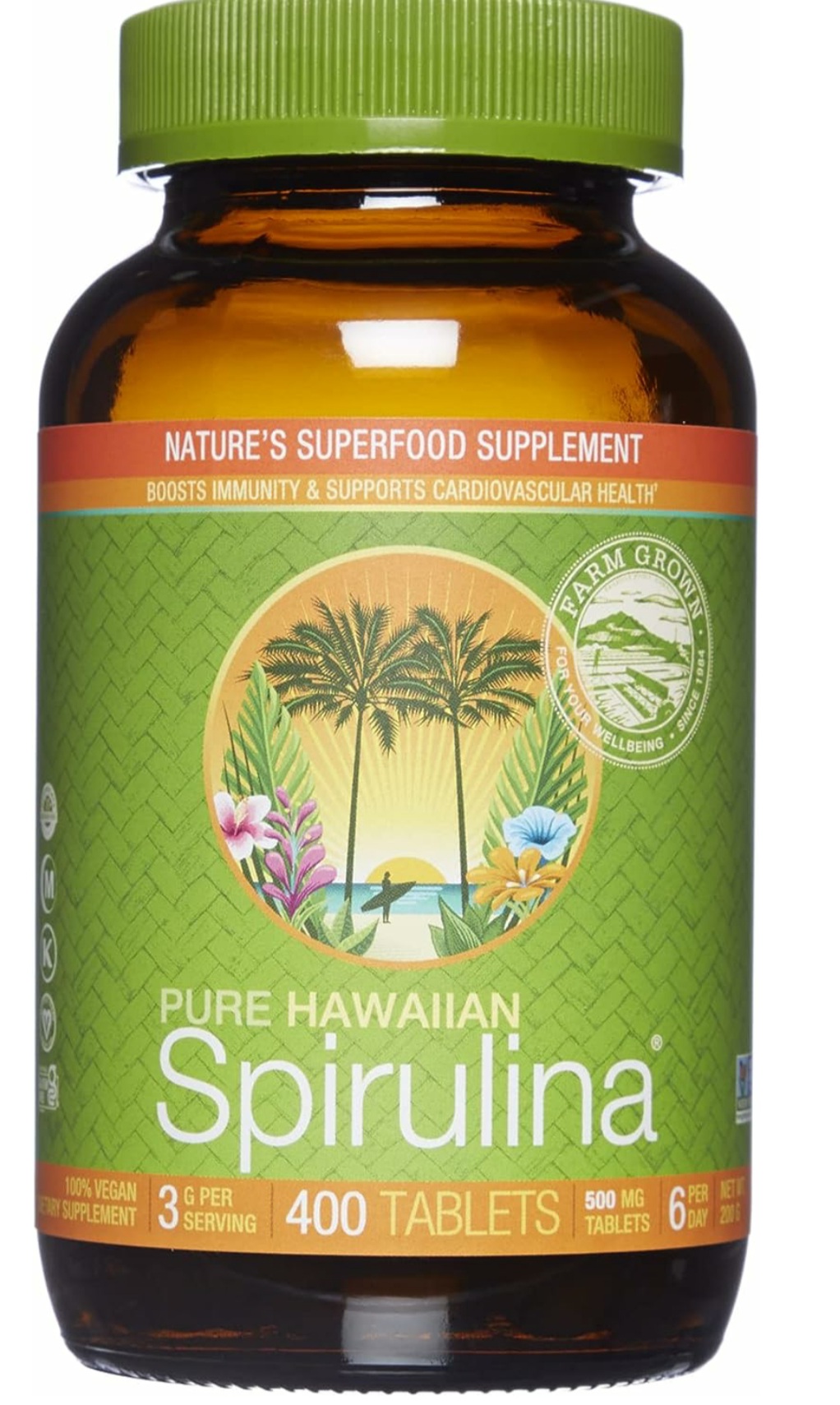 Nutrex Hawaii Pure Hawaiian Spirulina Powder - Vegan Superfood, Farm Grown in Kona, Non-GMO, Immune Support & Cellular Energy, 16 Oz