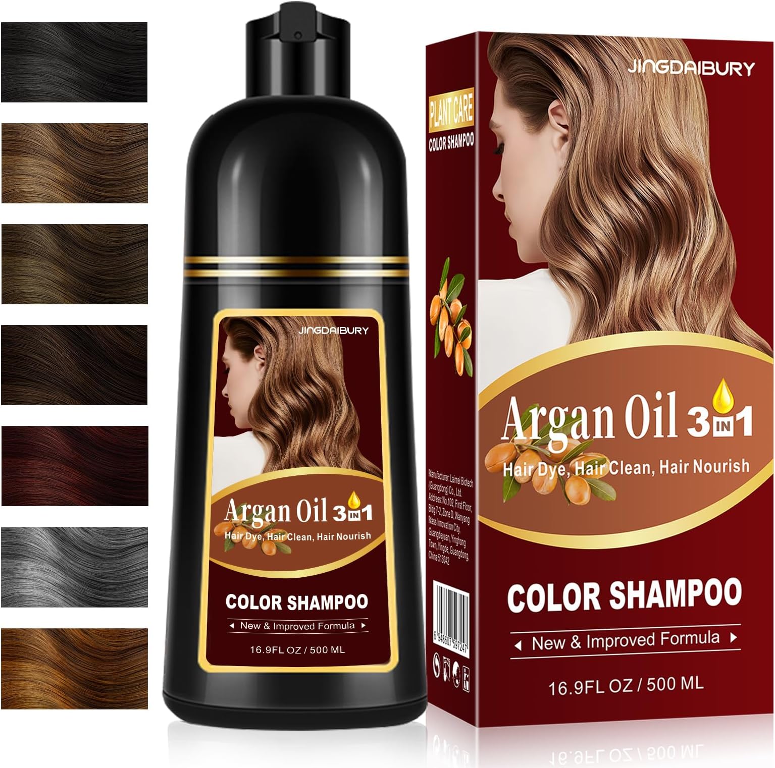 Silver Gray Hair Color Shampoo Made with Argan Oil, 3 in 1 Instant Silver Hair Dye Shampoo for Gray Hair for Women & Men, 4 Weeks of Vibrant Color, Semi-Permanent Hair Color Kit for All Hair Types