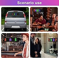 Vista 7 de HESIMING Letrero LED de 18.7 x 4.7 pulgadas para automóvil, letrero LED controlado por aplicación Bluetooth, letrero LED programable flexible USB 5V