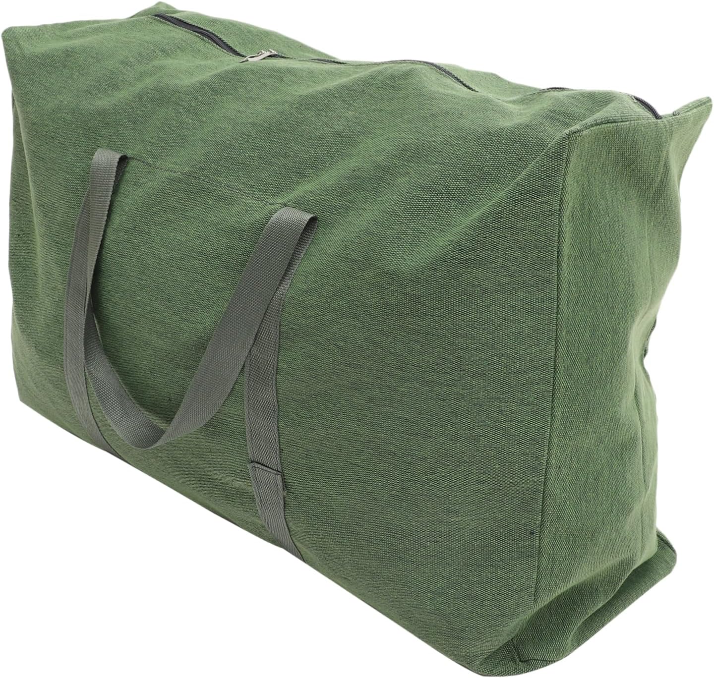 Large Capacity Canvas Travel Duffle Bag with Handle Olive Green for Moving Storage and Travel Essentials Smooth Zipper for Easy Access Versatile Luggage Organizer