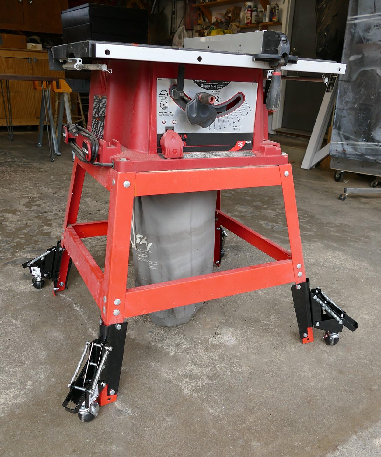 Hоt Dеаlѕ DCT Heavy-Duty Retractable Workbench Contractor Saw Swivel Caster Wheels Assembly Set with Mounting Plate Bracket 4-Pack