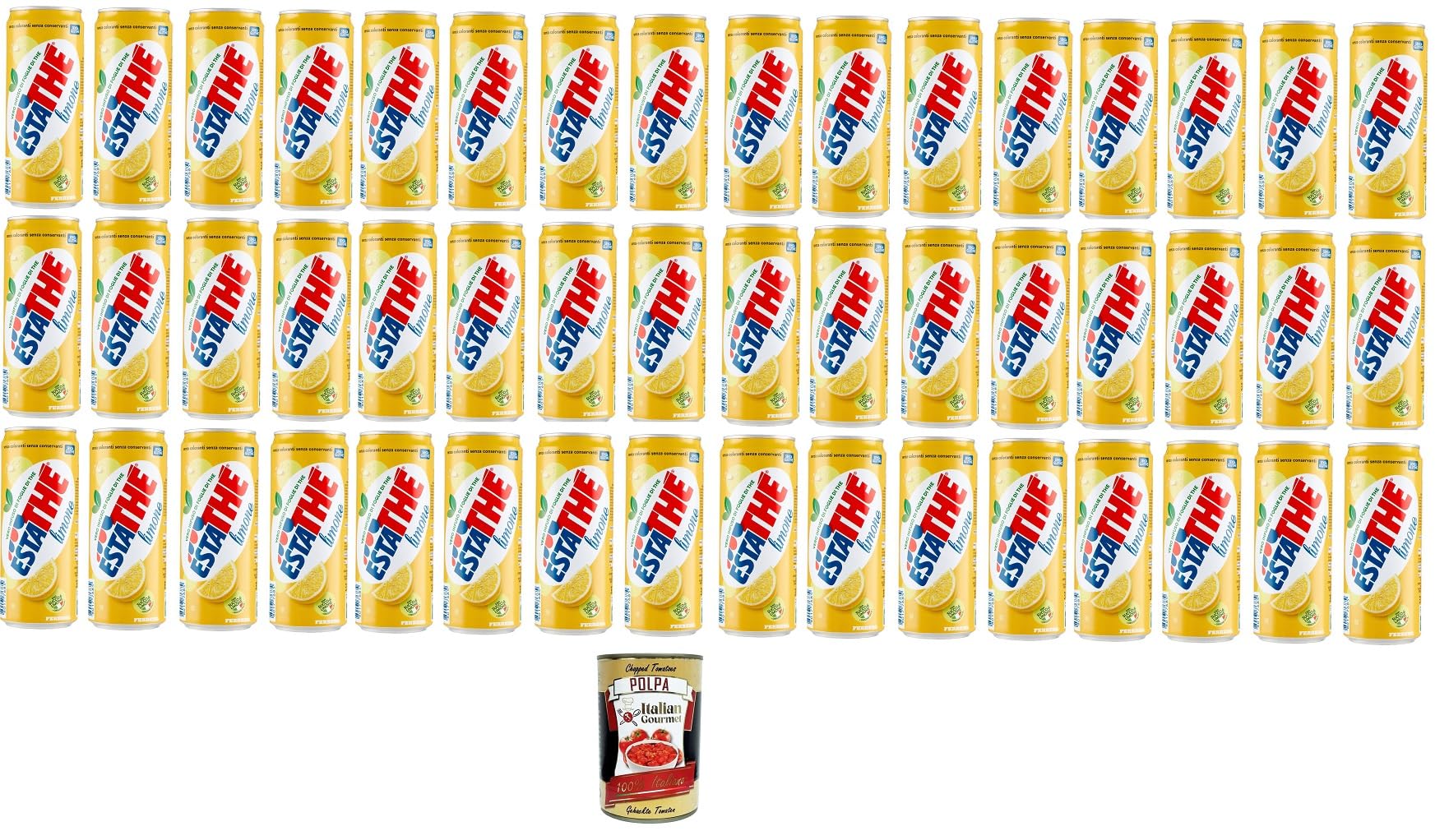 Estathe Tè freddo al Limone Té frío Estathe Limón 48 latas de 330 ml + Italian Gourmet polpa 400g