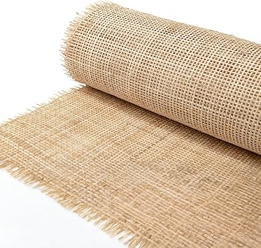 Natural Rattan Webbing Roll 15.7 X 39.4 Inches, Open Weave Cane Sheet, Wicker For Chair Repair & Diy Craft Projects