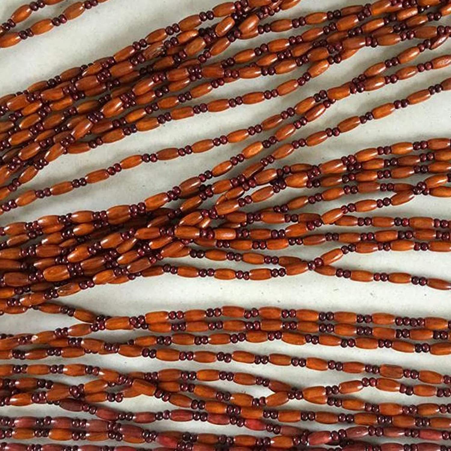 Naturalne drewniane zasłony z koralikami do drzwi, zasłony sznurkowe do drzwi szafy do przegród pokoju dekoracja wejścia ręcznie robiona, styl retro, z akcesoriami, niestandardowe (kolor: