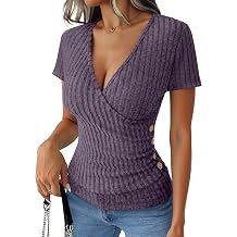 ANRABESS Women Short Sleeve V Neck Shirts