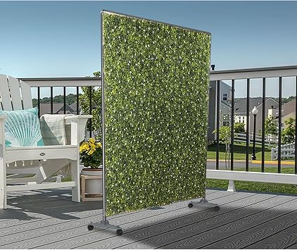 Coarbor 40" H x 40" W Mobile Hedge Room Divider Boxwood Hedge Panels Wall Backdrops Stand Privacy Screen Hedge Stand with Wheels for Room Office Restaurant