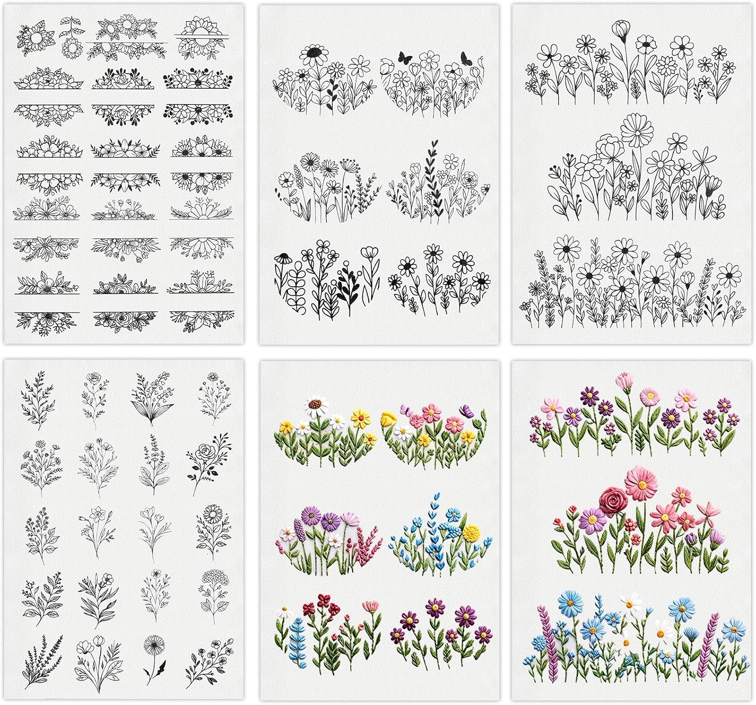 Water Soluble Embroidery Paper 4 Sheets Sewing Embroidery Paper for Jeans