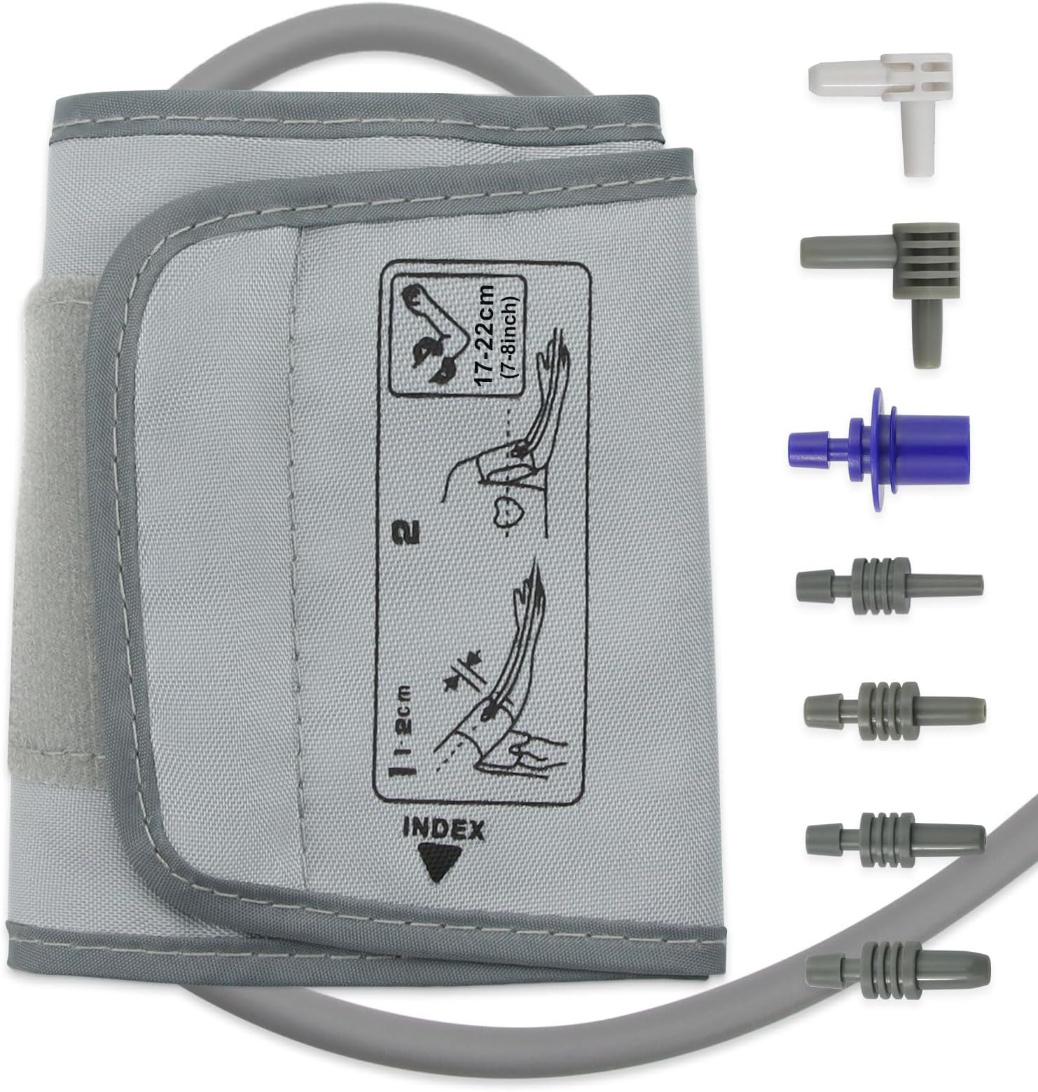 Y003C1 Small Blood Pressure Cuff 17-22cm, Adjustable D-Ring Cuff Includes Universal Interface Set, Compatible with Omron Blood Pressure Monitor Home Use