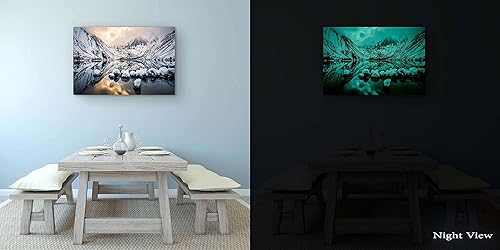 Miniatura 7 de Startonight Lienzo decorativo para pared, montañas nevadas, paisaje natural, foto de invierno, enmarcada de 24 x 36 pulgadas