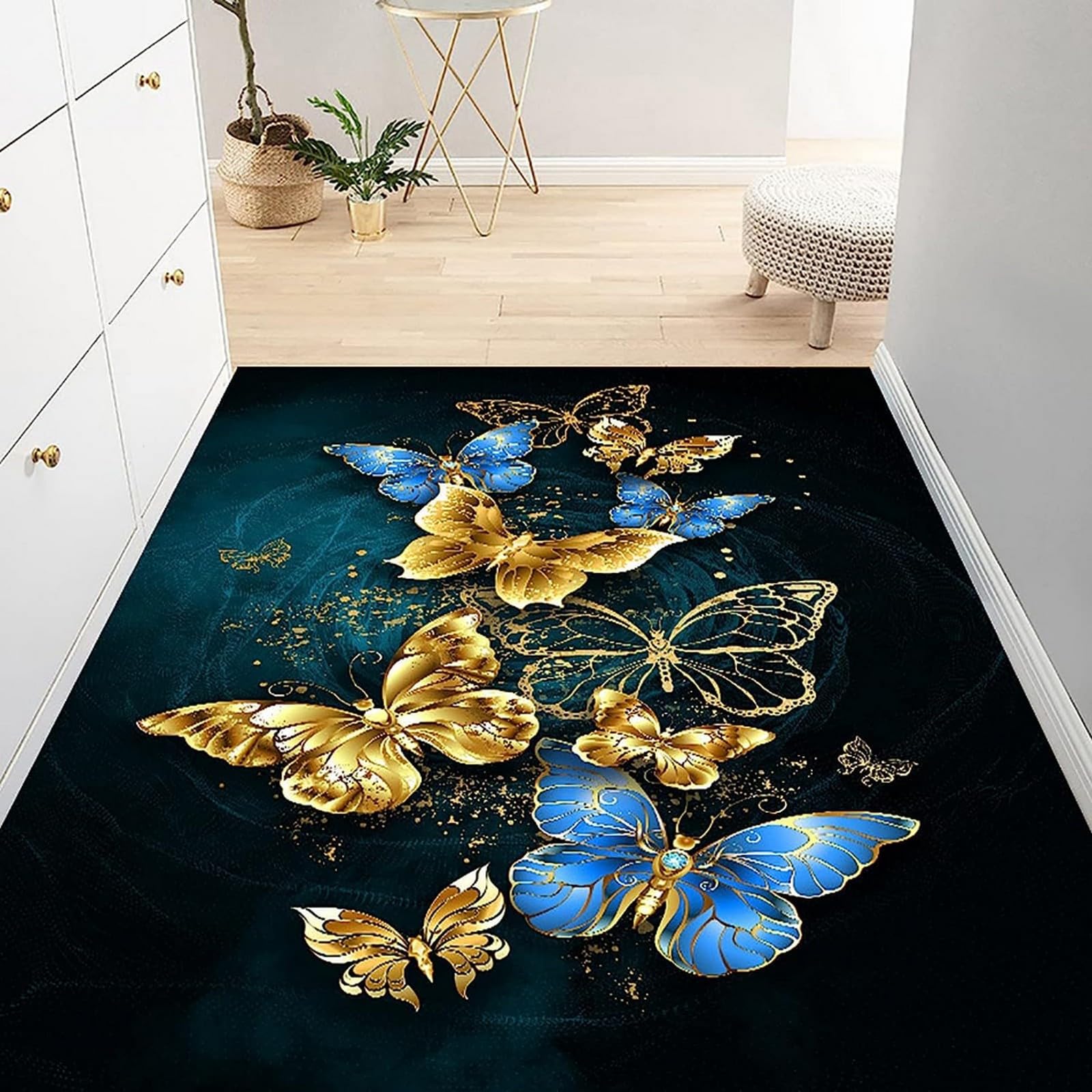 Tapis antidérapant grand format 180x280 cm nettoyage facile contre glissades salon