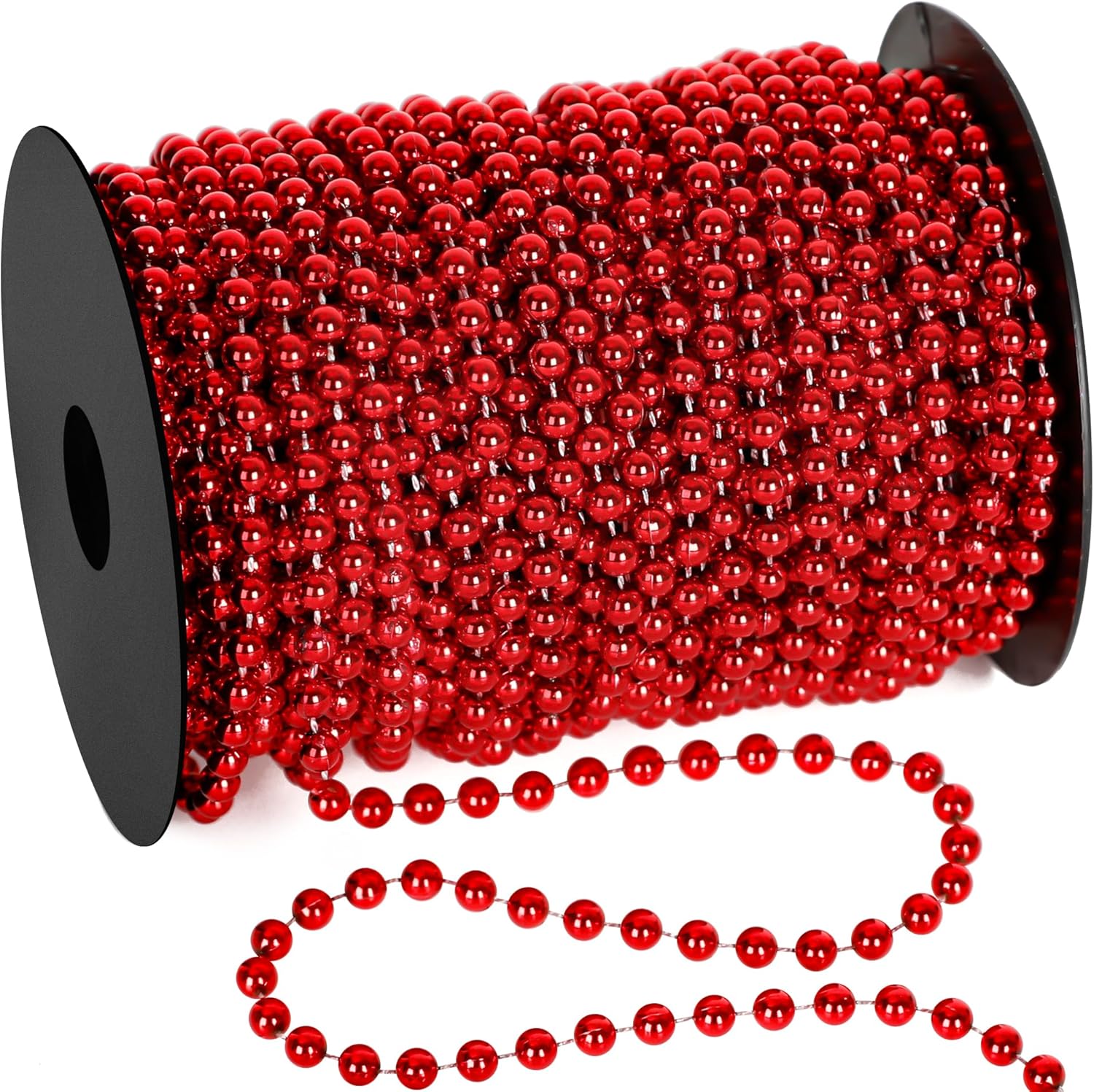 100 Feet Christmas Tree Beads, Artificial Plastic Pearls