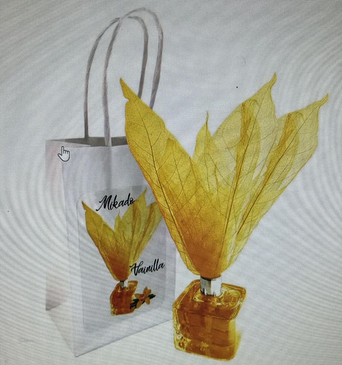 Lote de 6 Ambientadores Mikado Perfume Vainilla "Flor" en Bolsa Decorativa a Juego. Regalos Originales. Complementos. Detalles para Bodas, Comuniones, Bautizos y Cumpleaños. CC