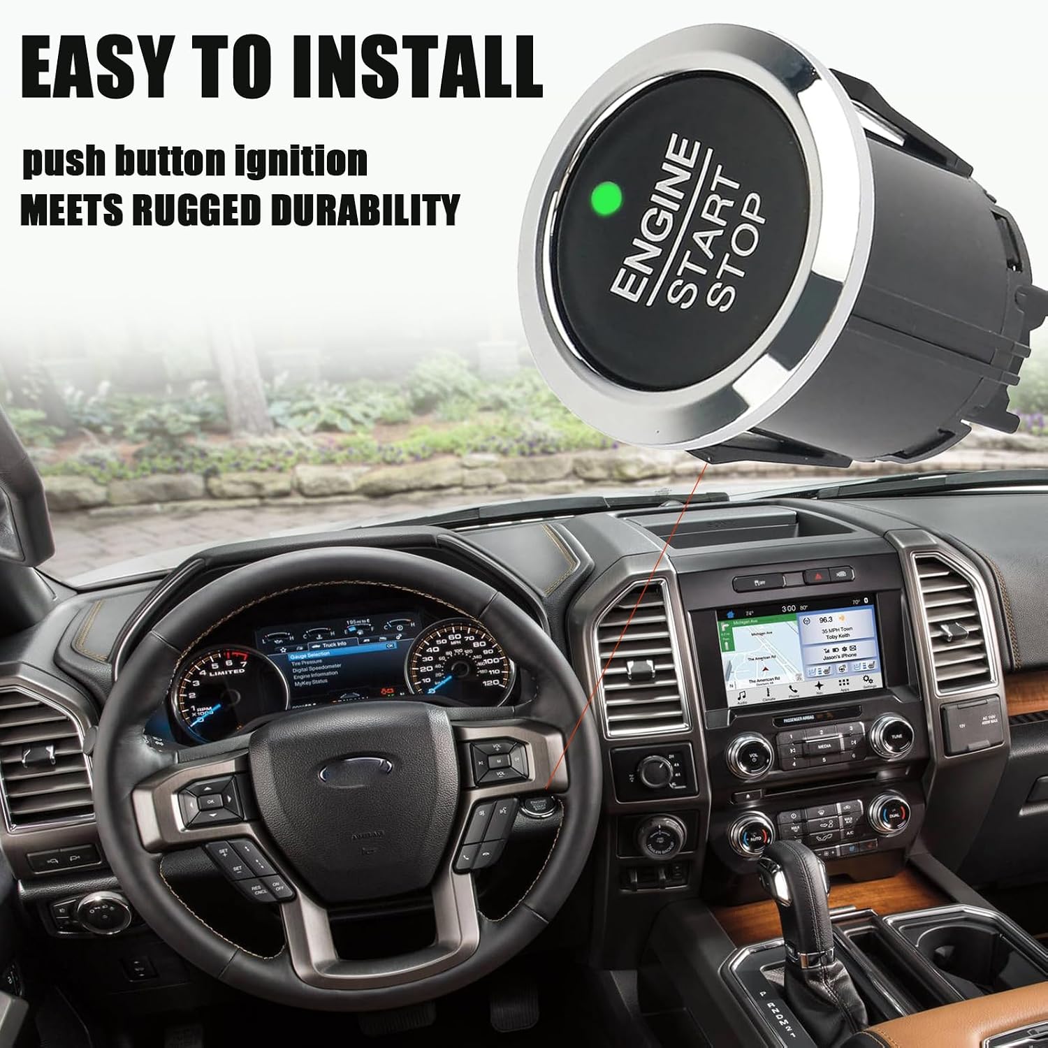 Ignition Starter Switch|Compatible with Ford Edge/ F150 / F250 / F350 / Expedition/Fusion Replace DG9T14C376ADW Push to Start