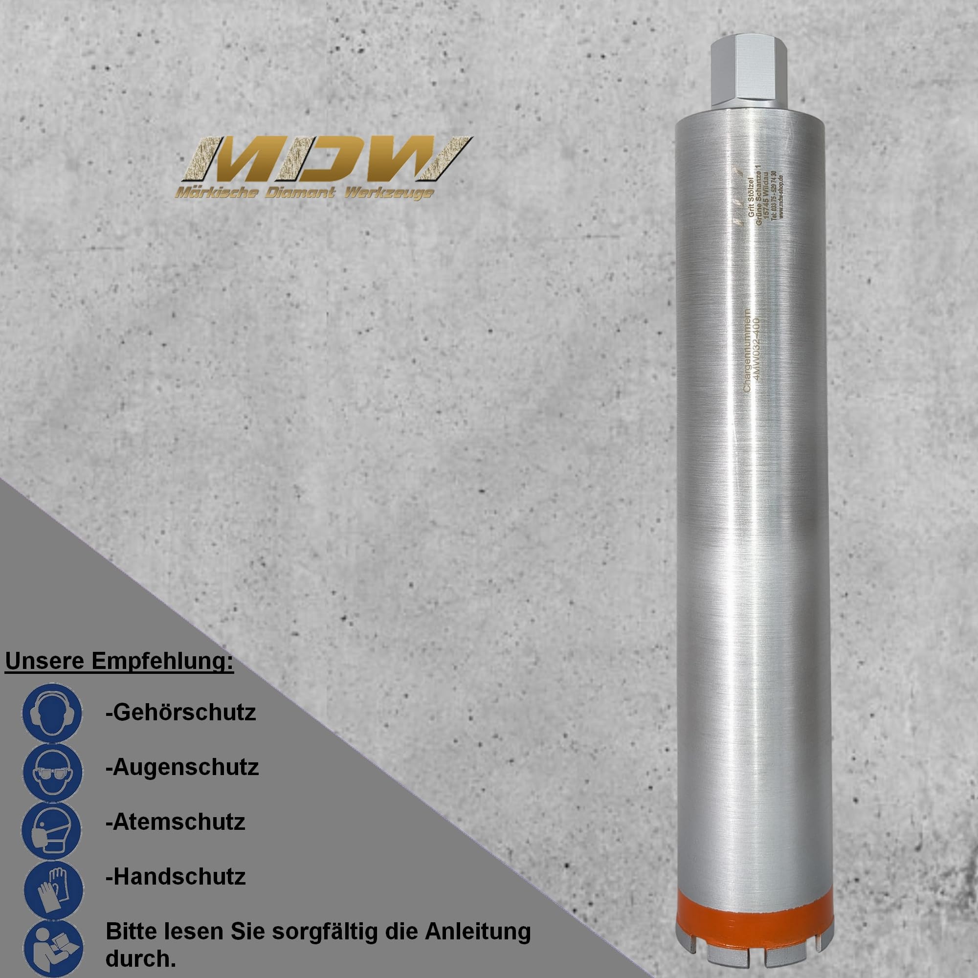 MDW Diamant Bohrkrone Ø 52-250 mm x NL 450 mm Typ Matrix "Der Problemlöser"