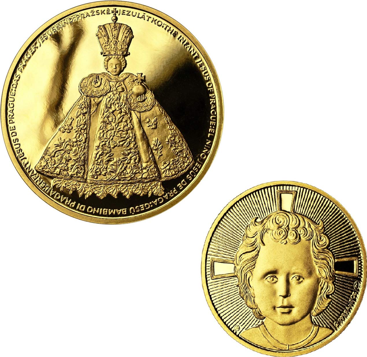 GOLD MINT Infant Jesus Christ of Prague 1/2Oz Czech Republic Mint 24kt Gold Dip Holy Cross Globe Medal/Token Coin (B07KMSJ9P4) Amazon Price History, Amazon Price Tracker