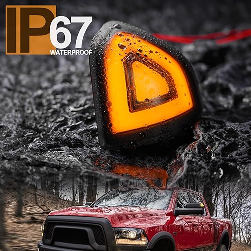 Miniatura 8 de NSLUMO Espejo lateral LED luces intermitentes para Dodge Ram 2010-2018 1500 2500 3500 Pickup ámbar Led espejo de remolque intermitente lámpara