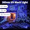 Luz Negra UV de 50W, Reflector LED Ultravioleta de 365nm a Prueba de Agua IP66 con Interruptor de Encendido/Apagado para Identificación de Gemas, Curado de Precisión, Fiestas Glow, Halloween (2 Piezas, 50W) 3