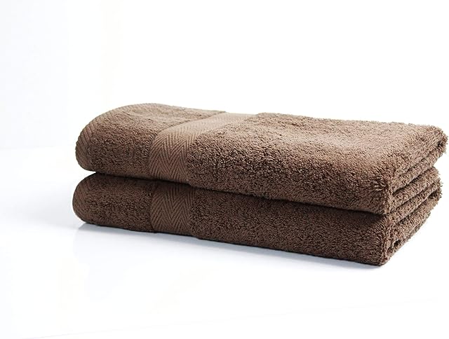restmor Hand Towels 2 Pack Heavy Egyptian Cotton 600 GSM Luxor Thick Absorbent quick dry towels cloakroom or bathroom towels 50 x 90 cm larger than average (CHOCOLATE BROWN)