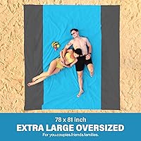 Vista 97 de Beach Blanket Oversized Extra Large 78" X 81",Waterproof Sandproof Beach Blanket 1-7 Adults Lightweight Durable for Travel Camping Hiking Picnic