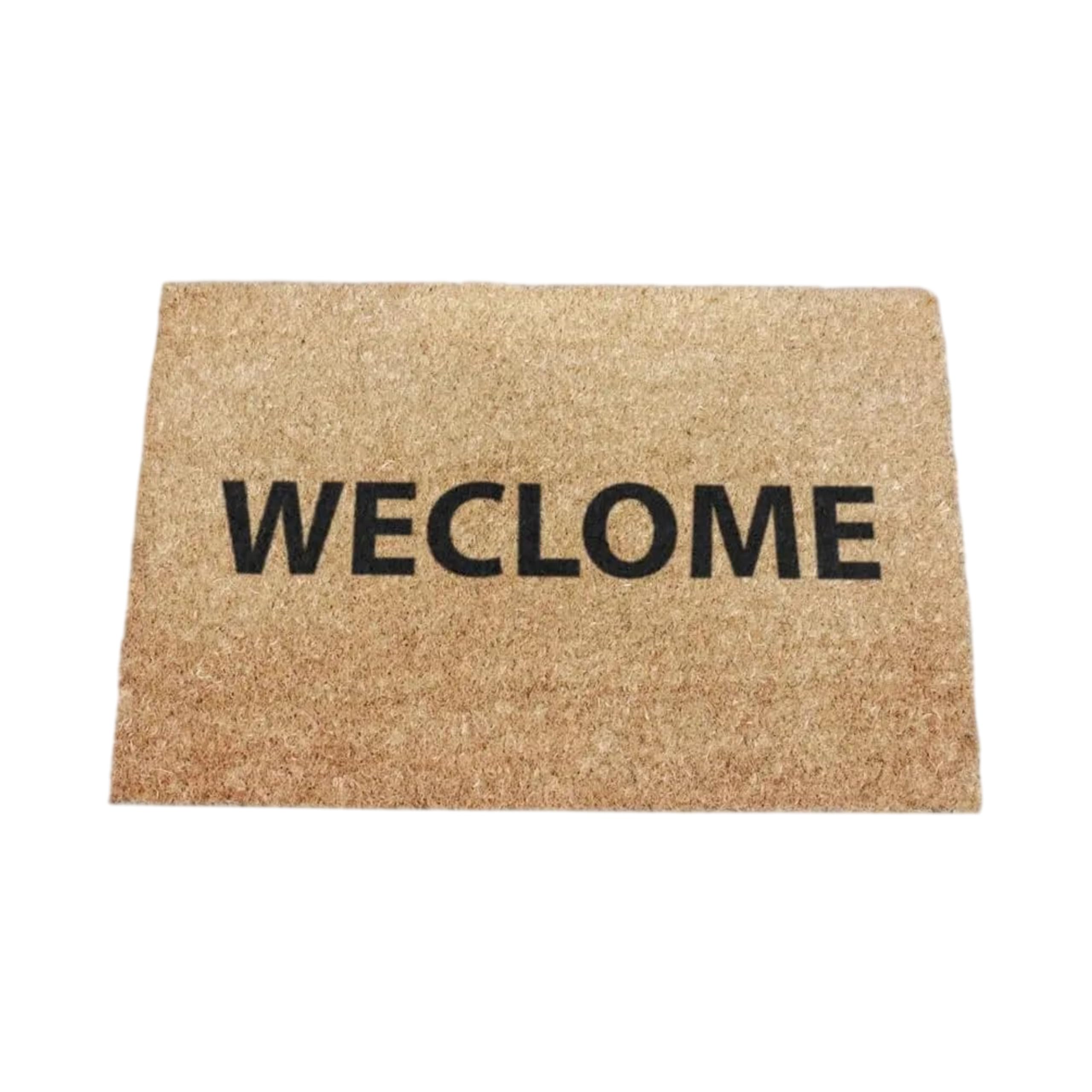 Artsy Mats - Weclome funny doormat - Made from Tufted Coconut Fibre - Non-Slip Natural Rubber Backed Door Mats Indoor - Heavy Duty, Decorative Outdoor Mats (60x40cm)