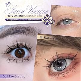 JIMIRE Manga Lash Clusters Kit Wispy Eyelash Clusters 8-14MM Fairy Lash Extension Kit with Lash Bond and Seal Short Cluster Eyelash Extensions with Bottom Lash Clusters