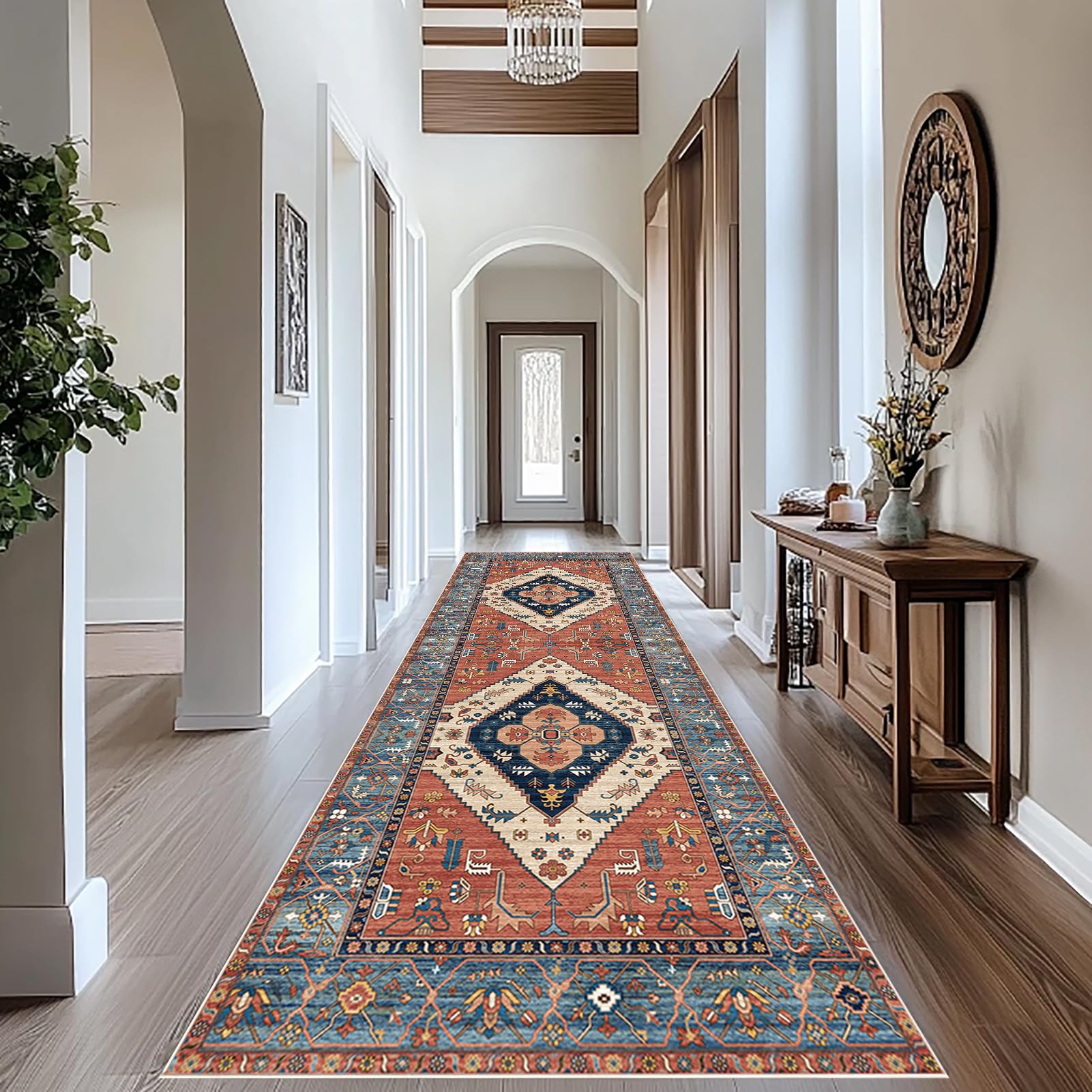 Runner Rug for Hallway Long Carpet Runners Hall Runner kitchen runner rug Washable Non Slip Runners for Hallways 60 x 90 cm Absorbent Door Mats Corridor Rug Runner for Entryway for Hallway Laundry