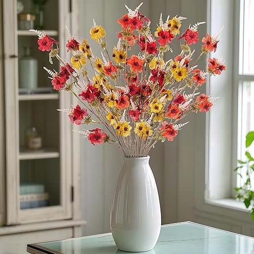 Miniatura 9 de 4 piezas de flores artificiales de cerezo a granel, flores de imitación de seda a granel, ramo de tacto real para Navidad, Halloween, decoración del