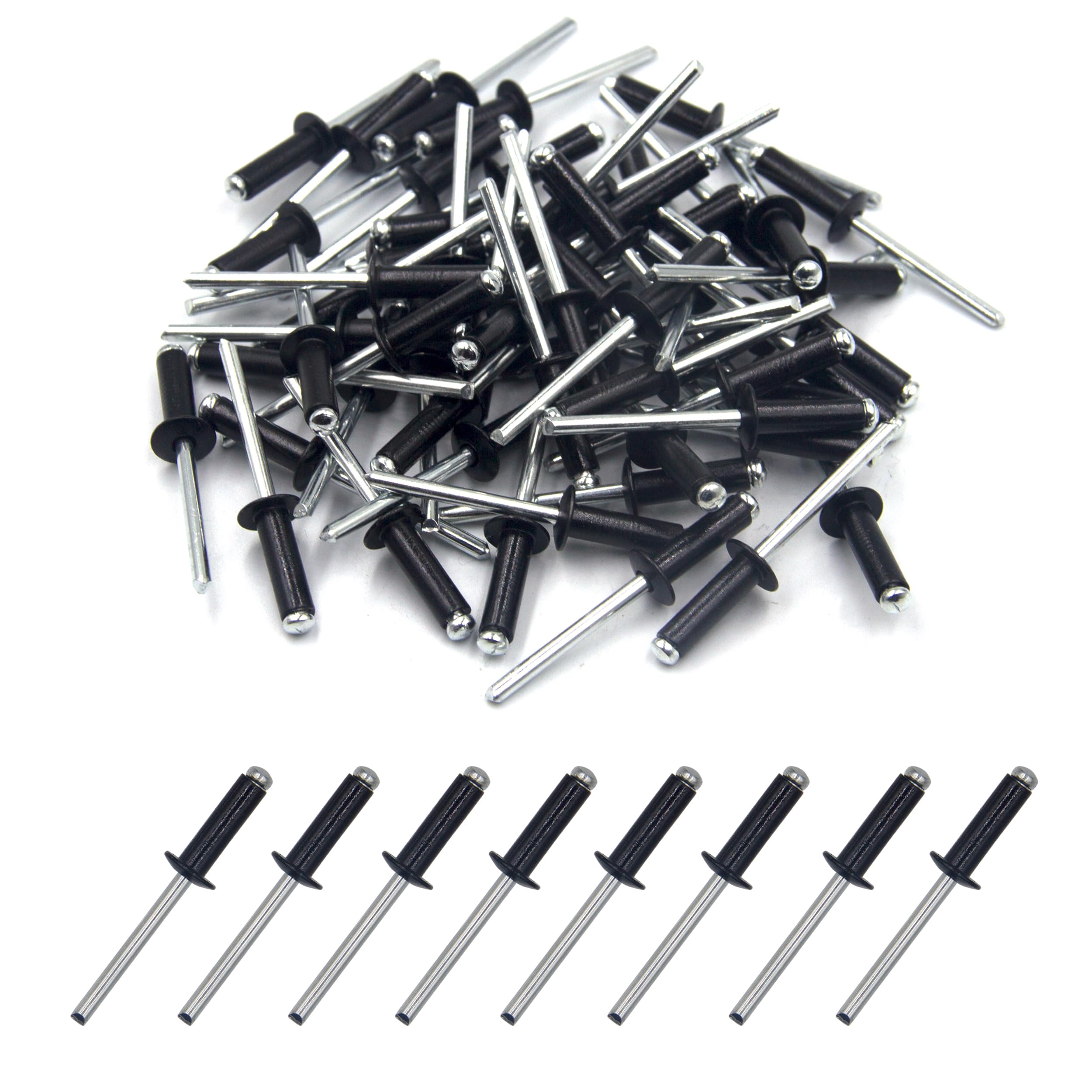 Kit Rivetti Ciechi In Alluminio SKIR'CO 4,8x20 Mm Con Flangia Larga - 400 Pezzi + Punta Da Trapano 4,9 Mm
