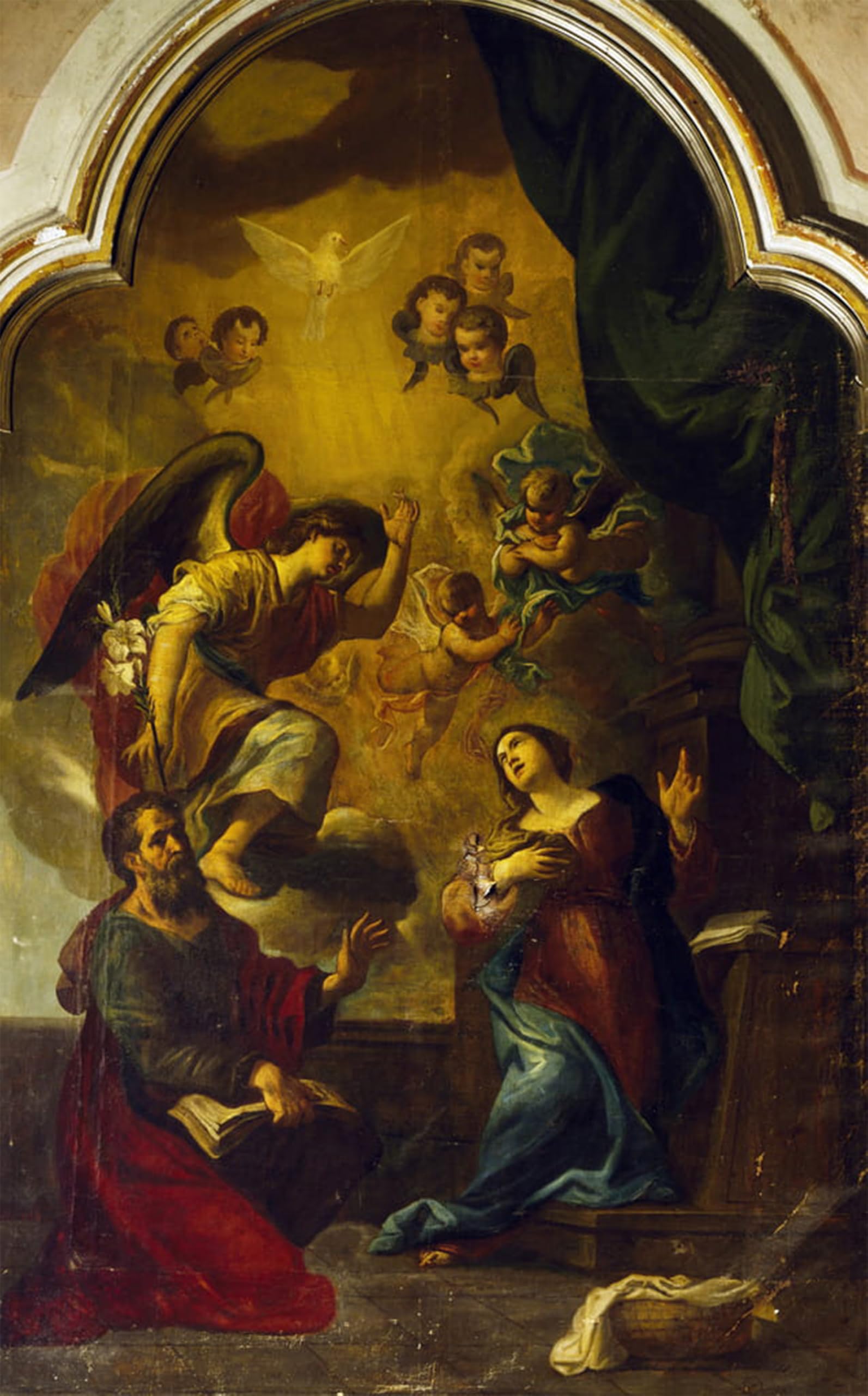 ARTXLXXBN Famous Painting Art Wall Decor Abstract Art Picture Annunciation by Luca Cambiaso Animal Pictures for Home Decor 60x90cm