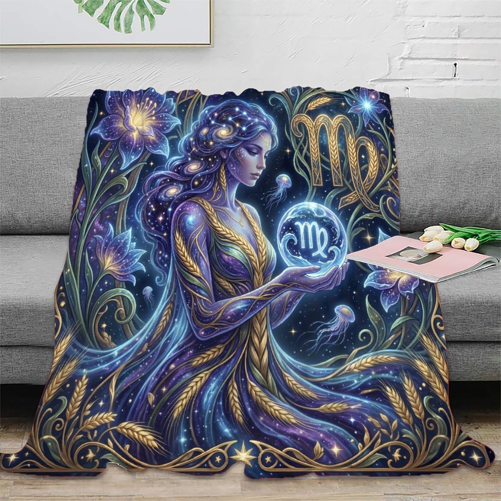 W7C8U2X3 Virgo Zodiac Dreamy for for Soft Throw Blanket, Bedroom Sofa Couch