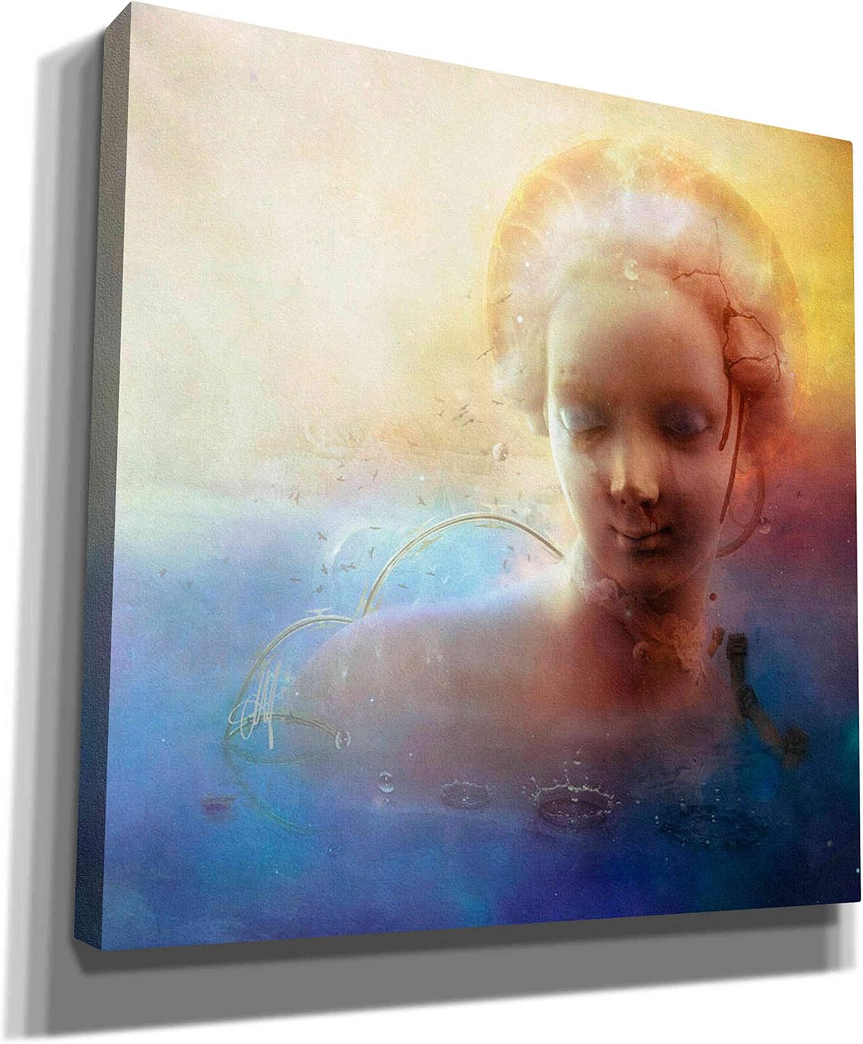 Epic Graffiti ' Anachronic Circles' by Mario Sanchez Nevado Canvas Wall Art, 12" x 12", Blue