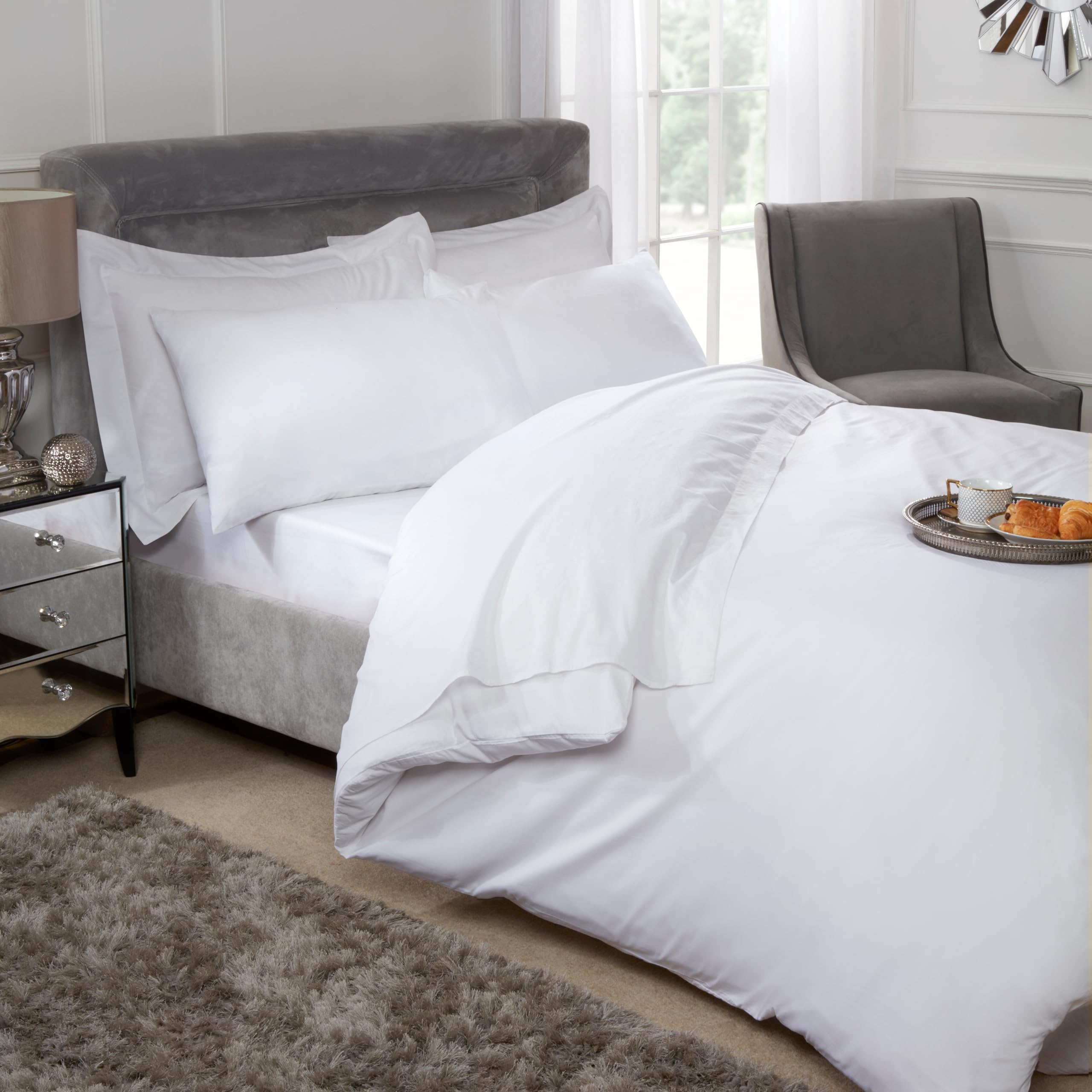 Emma Barclay Egyptian Cotton Duvet Cover - 200 Thread Count White Double