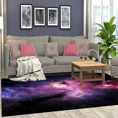 Galaxies - Alfombra de entrada de 3 x 4 pies, 36 x 48 pulgadas, antideslizante, duradera, rectangular, acogedora, alfombra de alta calidad para un