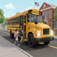 School Bus Driving to school Game