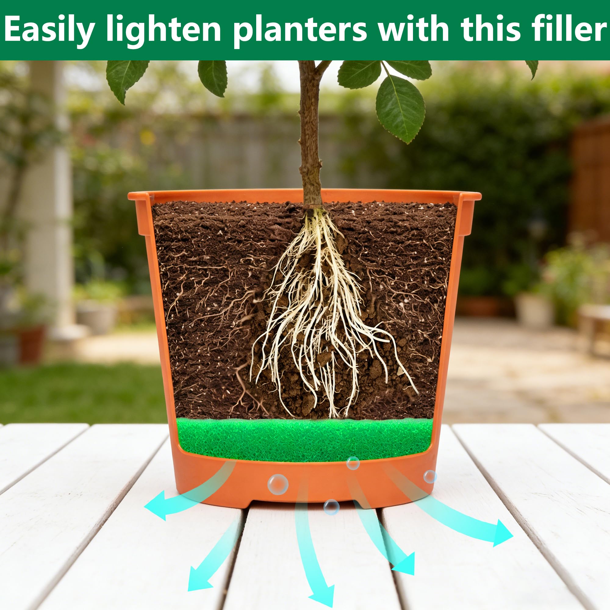 Amazon.com : Adnee 4 Pcs Planter Pot Filler Insert, 8 Inch Square Plant Pot  Filler Material, 1.1 Inches Thick Lightweight Flower Pots Drainage Filler  for Indoor Outdoor Gardening Plants Container : Patio, Lawn & Garden