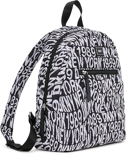 Vista 3 de DKNY Mochila Lyla clásica para mujer, color negro multicolor, grande, Negro Multi, Mochila clásica Lyla