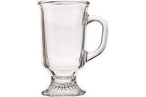 Anchor Hocking Glass Coffee Mugs 8-oz Irish Coffee Mug Set of 12